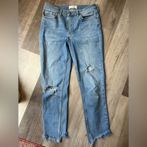 Free people frayed ankle jeans